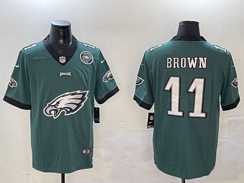 Men 2025 Philadelphia Eagles #11 Brown Green Nike Limited NFL Jersey style 55->san francisco giants->MLB Jersey